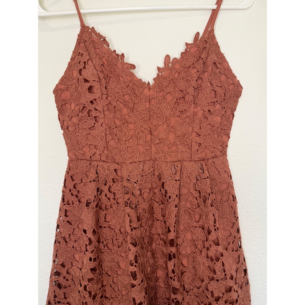 ASTR The Label Lace Midi Dress Size S Rose Pink Boho Wedding Guest Romantic - Picture 4 of 10